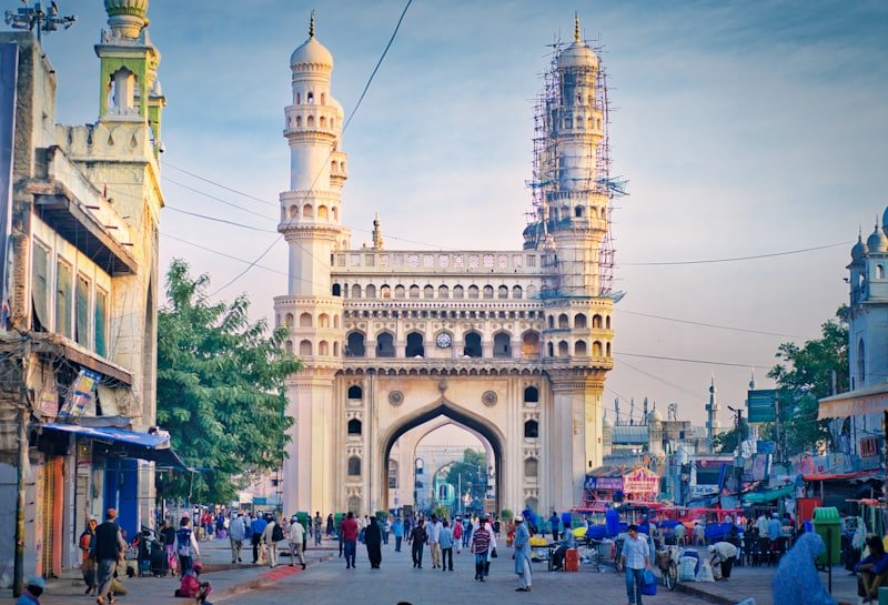 Charminar and Old City streets on the Hyderabad City Darshan tour