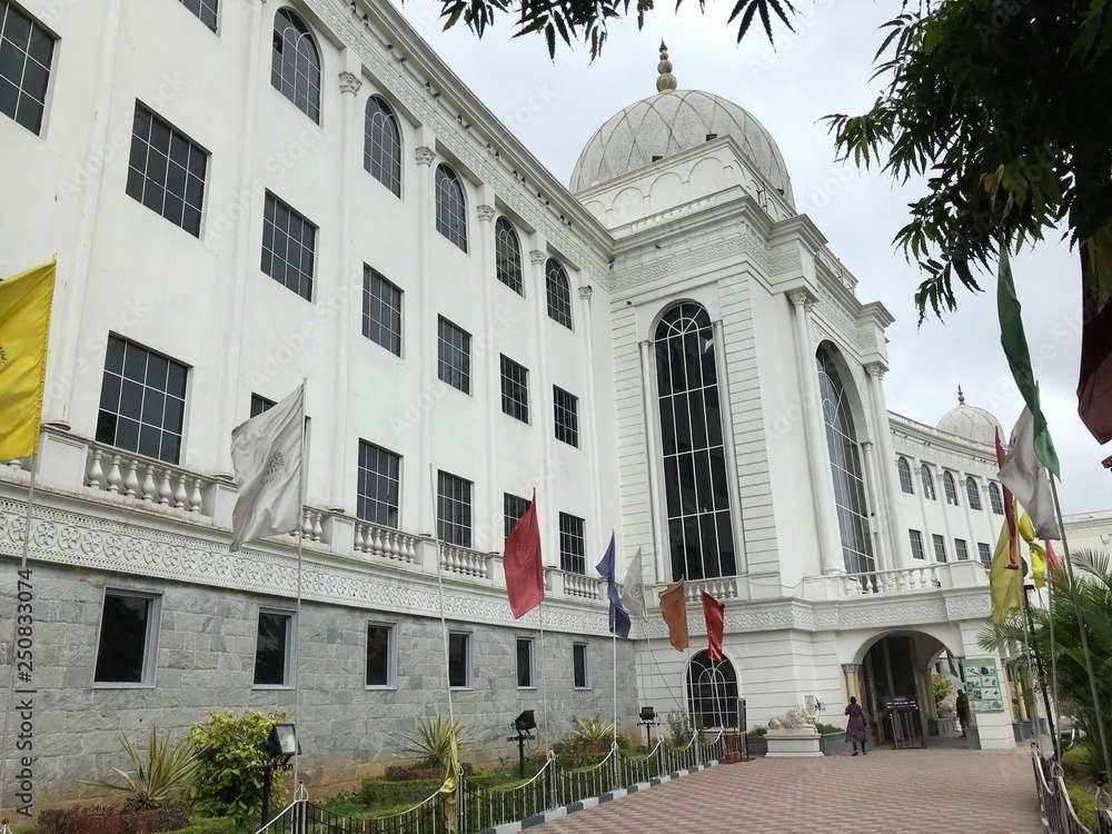 The white facade and grand dome of Salar Jung Museum in Hyderabad